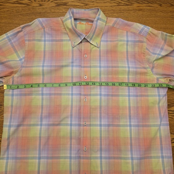 Alan‎ Flusser Large Pink Plaid Long Sleeve Button Up Shirt  Preppy Dress Work - Picture 7 of 16
